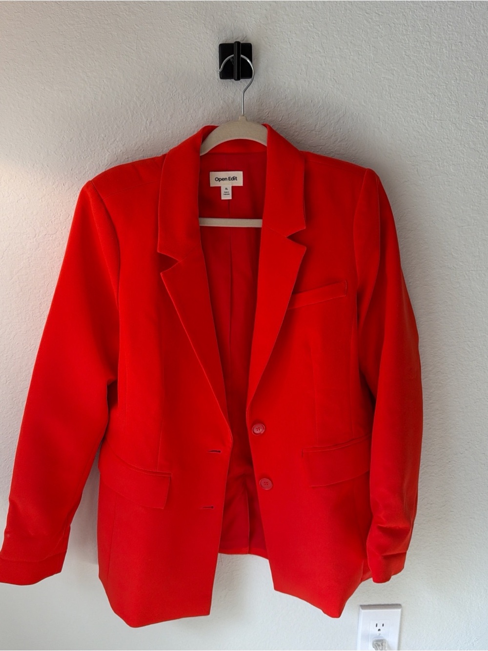 Open Edit Women's Red Blazer Jacket